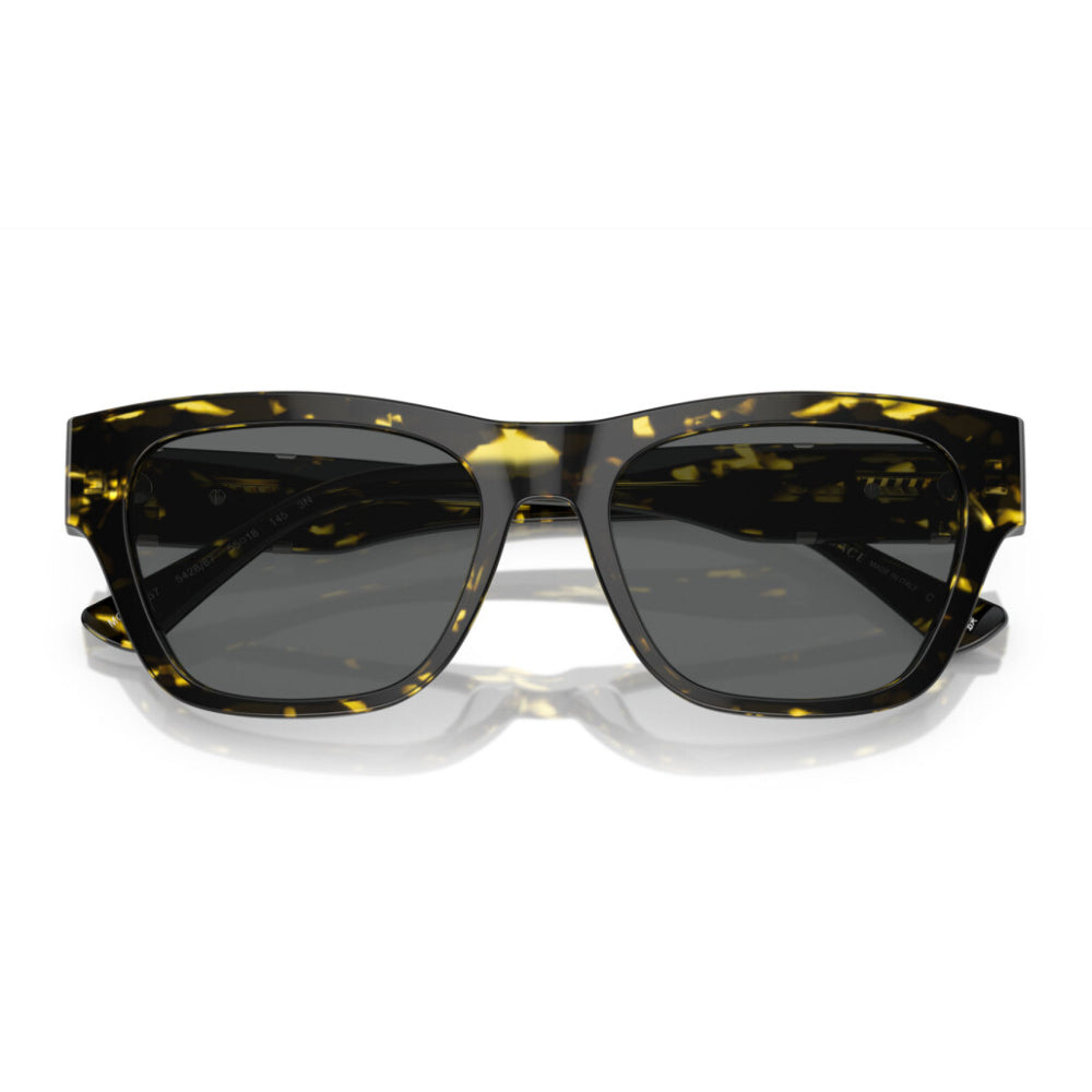 Versace Men's VE4457 Square Solid Color Sunglasses - Havana/Dark Gray