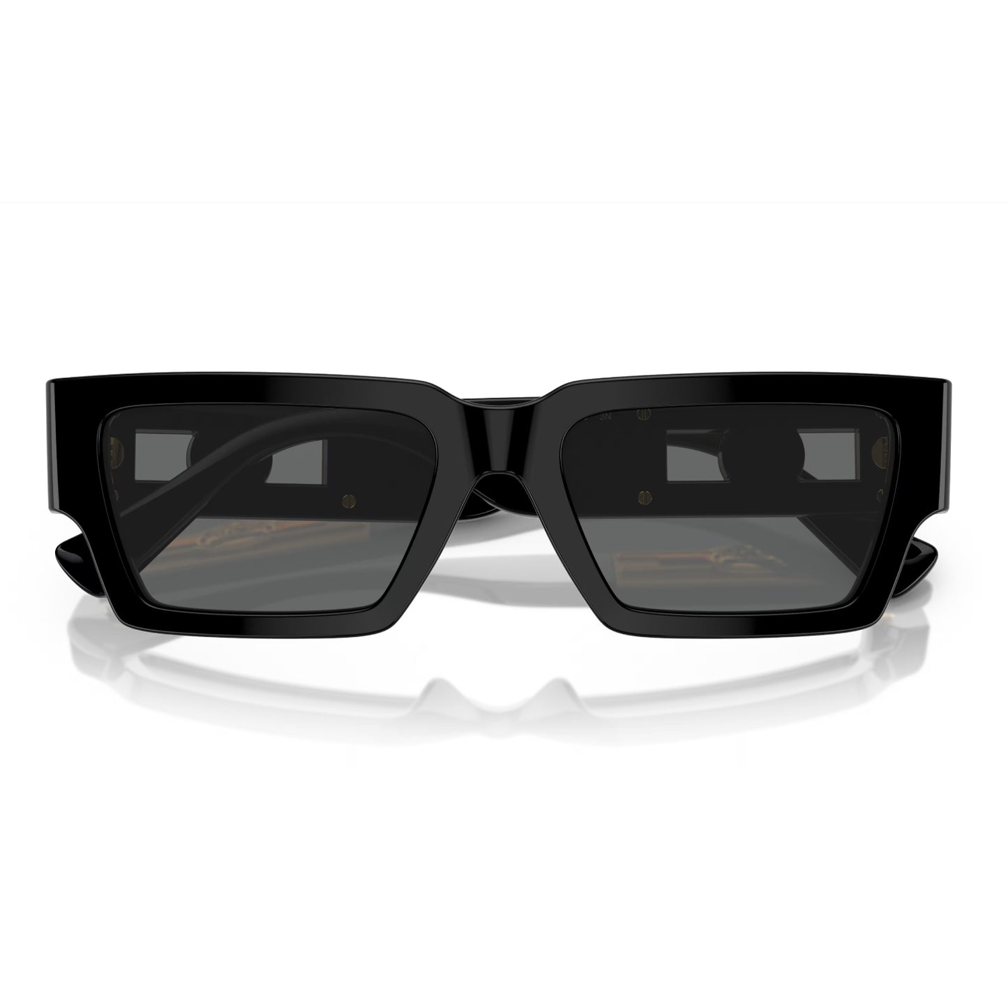 Gafas de sol unisex Versace VE4459 rectangulares de color liso - Negro/gris oscuro