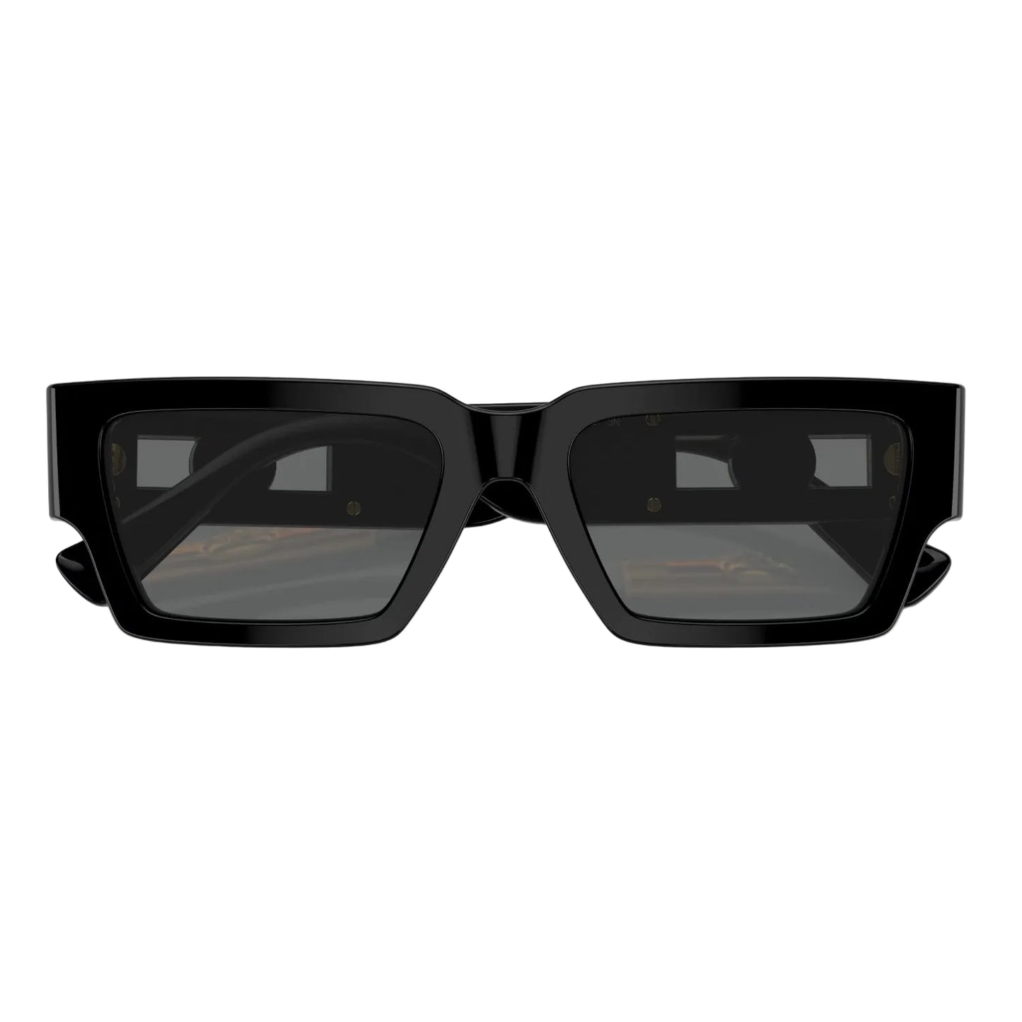 Gafas de sol unisex Versace VE4459 rectangulares de color liso - Negro/gris oscuro