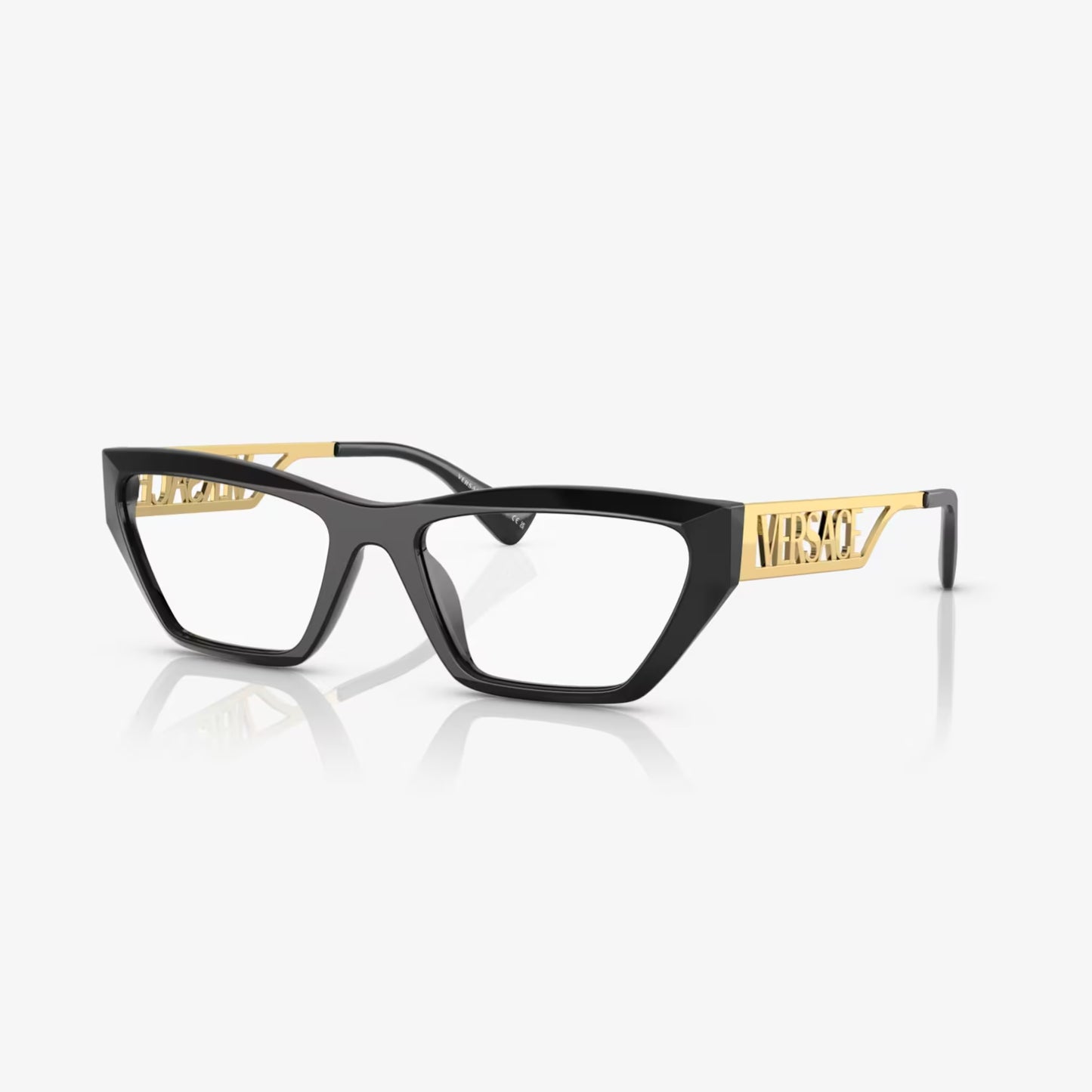 Versace Women's Irregular Eyeglasses, Black