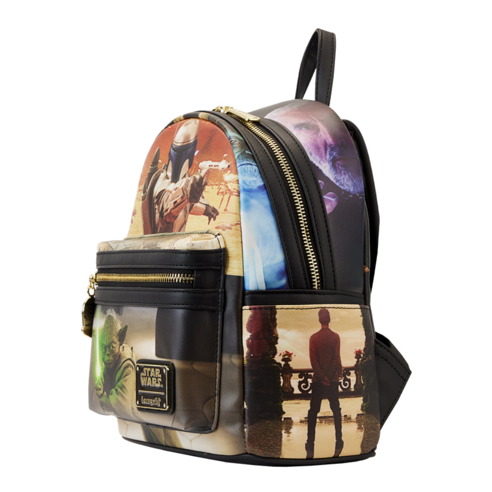 Loungefly 10" Star Wars Episode II Attack of the Clones Scene Mini Backpack in Polyurethane - Multicolor