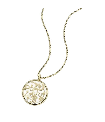 Collar con colgante de acero inoxidable para mujer Fossil Sutton Golden en tono dorado
