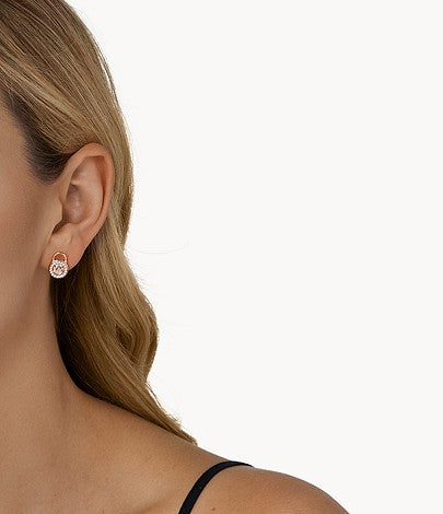 Michael Kors Mother-of-Pearl Women's Lock Stud Earrings in 14K Rose Gold-Plating over Sterling Silver
