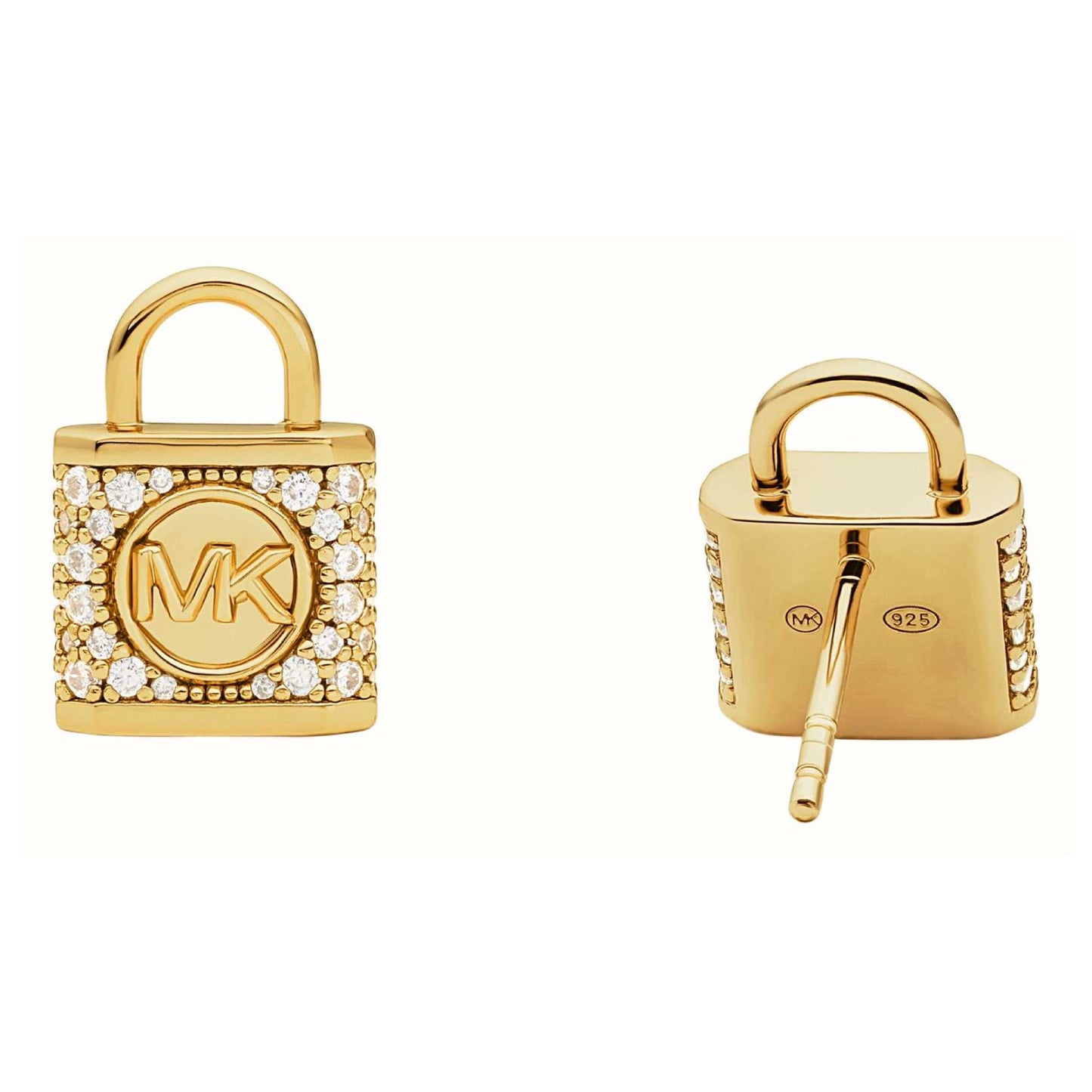 Pendientes de botón con circonitas de Michael Kors para mujer bañados en oro sobre plata de ley