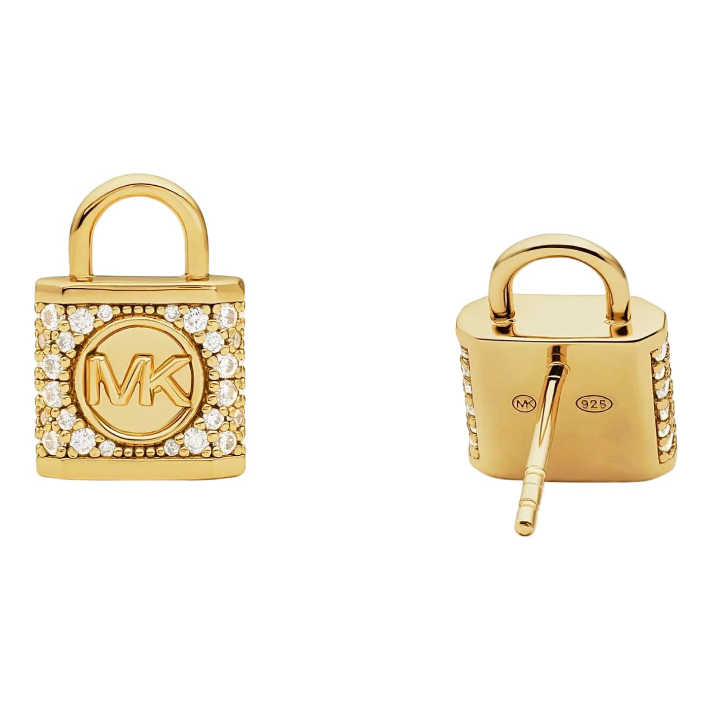 Pendientes de botón con circonitas de Michael Kors para mujer bañados en oro sobre plata de ley