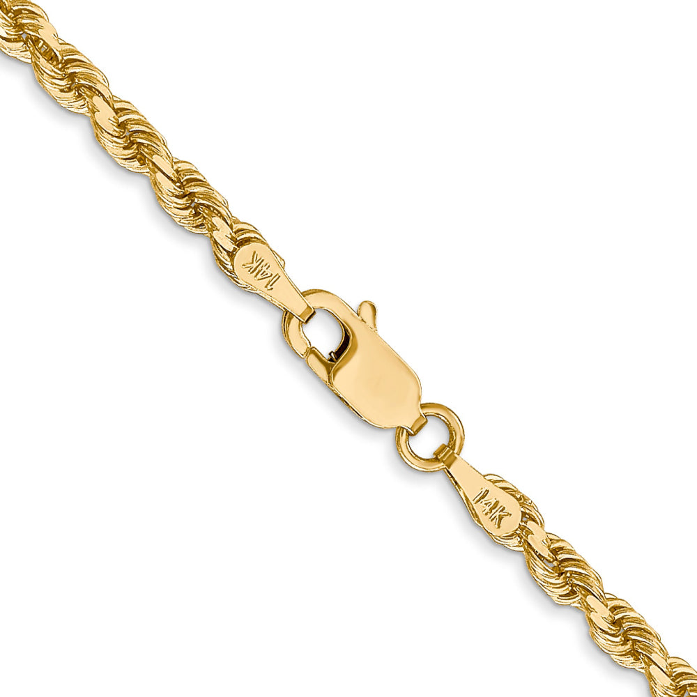 Quality Gold Women's 26" Diamond-cut Rope with Lobster Clasp Chain in 14K Yellow Gold
