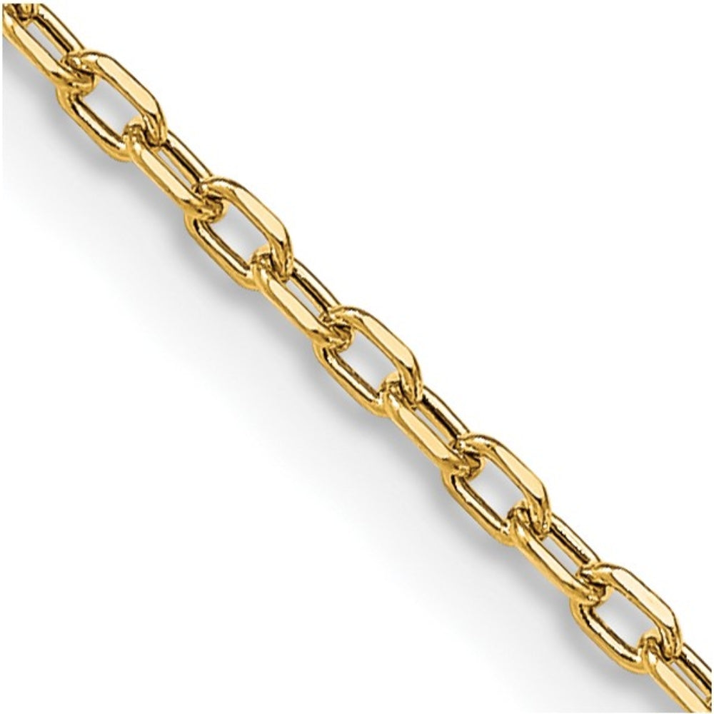 Quality Gold Women's 18" 3mm Semi-Solid Diamond-Cut Open Link Cable Chain Necklace in 14K Yellow Gold