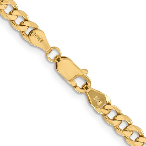 14K Yellow Gold Unisex 22" Flat Figaro Chain