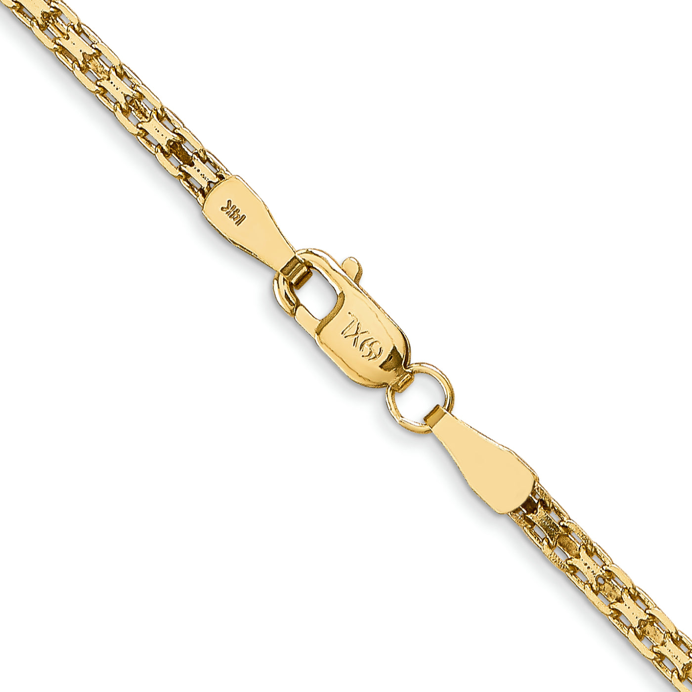 Quality Gold Women's 16" Flat Bismark Chain Necklace in 14K Yellow Gold