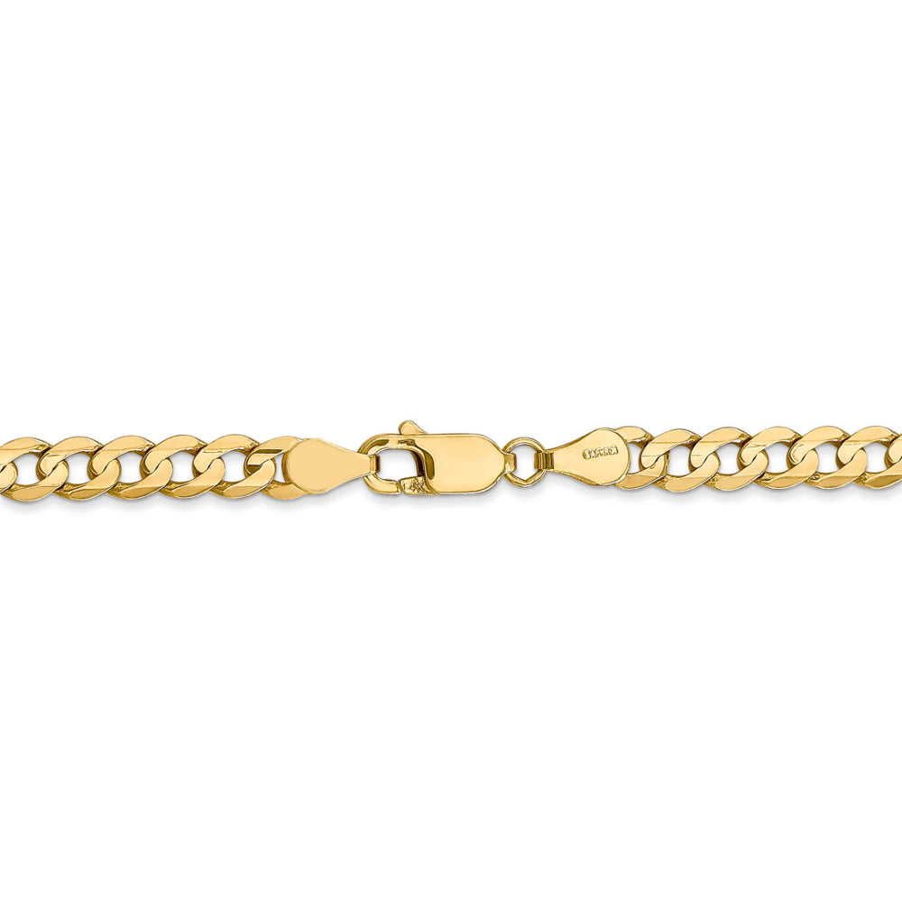 14K Yellow Gold Unisex 24" Open Concave Curb Chain