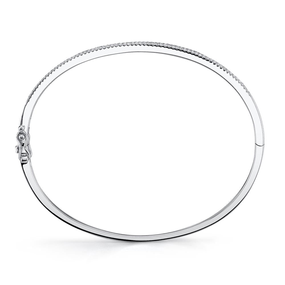 Pulsera de oro blanco de 14 quilates con pavé de diamantes de 0,52 ct para mujer de Shy Creation Kate - Talla S