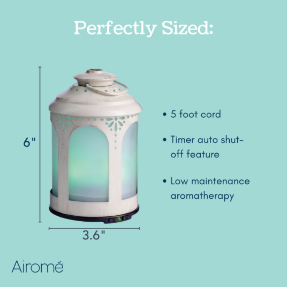 Airome Chelsea Ultrasonic Essential Oil Diffuser Lantern - White