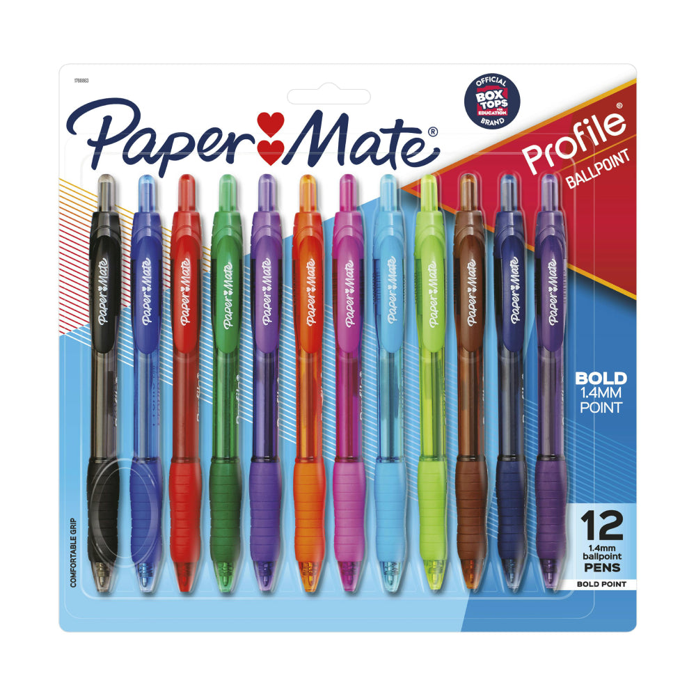 Bolígrafos retráctiles Paper Mate Profile Bold Point de 1,4 mm (juego de 12)