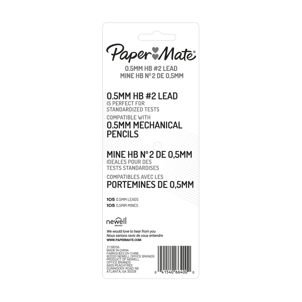 Recambios de mina para portaminas mecánicas Paper Mate de 0,5 mm (juego de 3) - Grafito