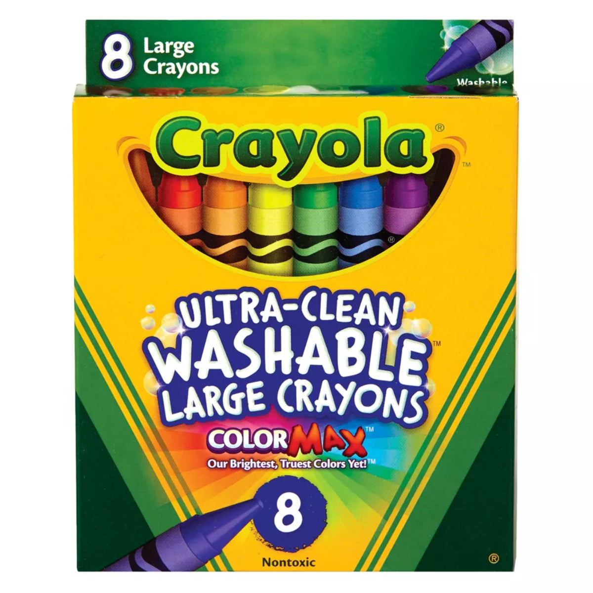 Crayones lavables grandes Ultra Clean de Crayola (8 piezas)