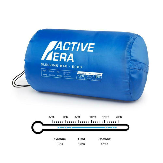 Active Era Premium Lightweight Envelope Sleeping Bag - Blue - Curacao