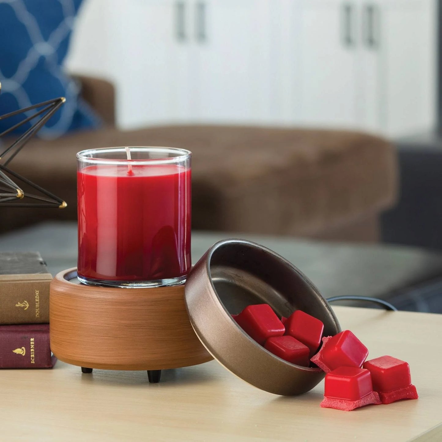 Candle Warmers 2 in 1 Classic Warmer Pewter Walnut - Curacao