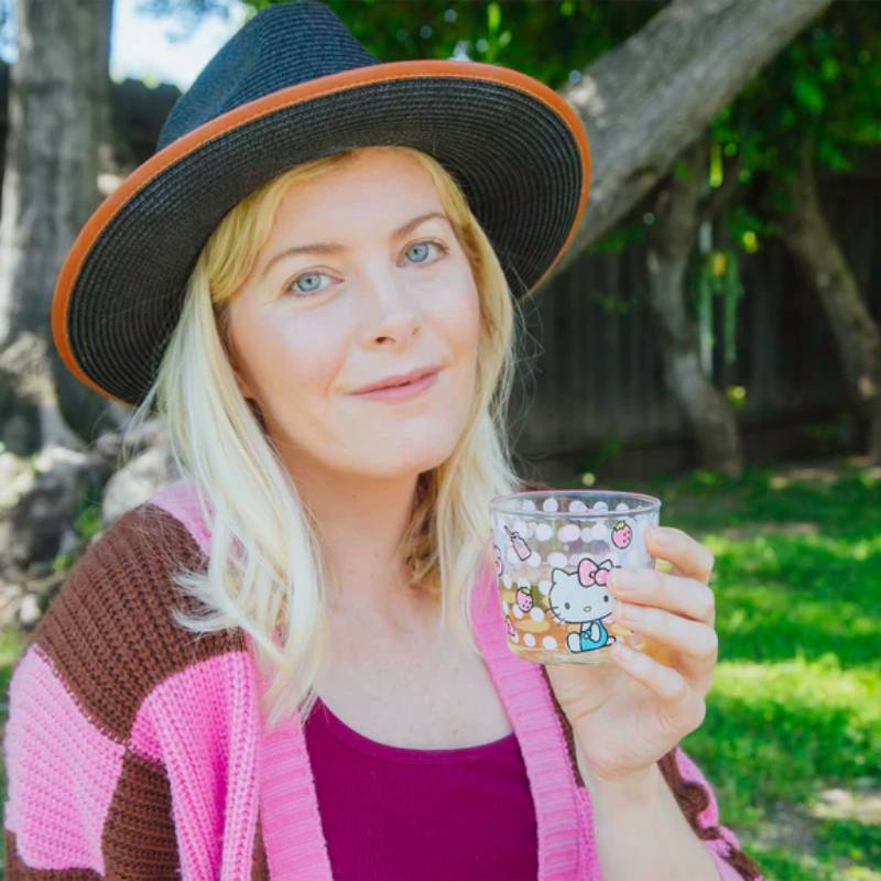 Sanrio Hello Kitty Pink Dots 18 oz Glass Pitcher and 8 oz Cup