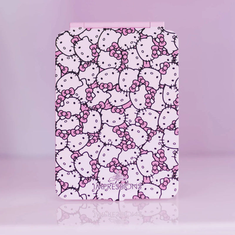 Impressions Hello Kitty Touch Pad Mini Tri-Tone LED Makeup Mirror -Â White/Pink