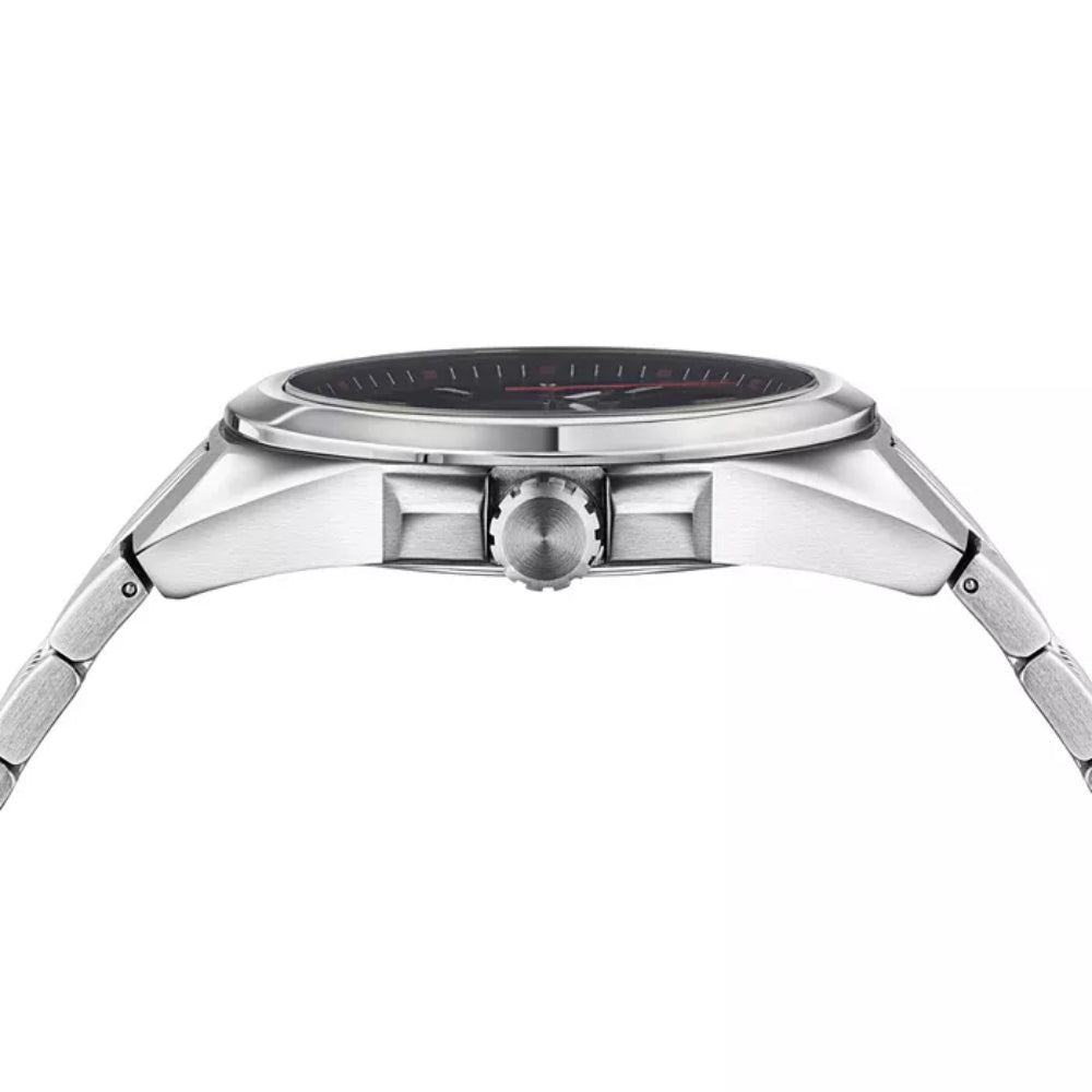 Versus Versace Revo Men's 44mm Silver-Tone Bracelet Watch - Black Dial