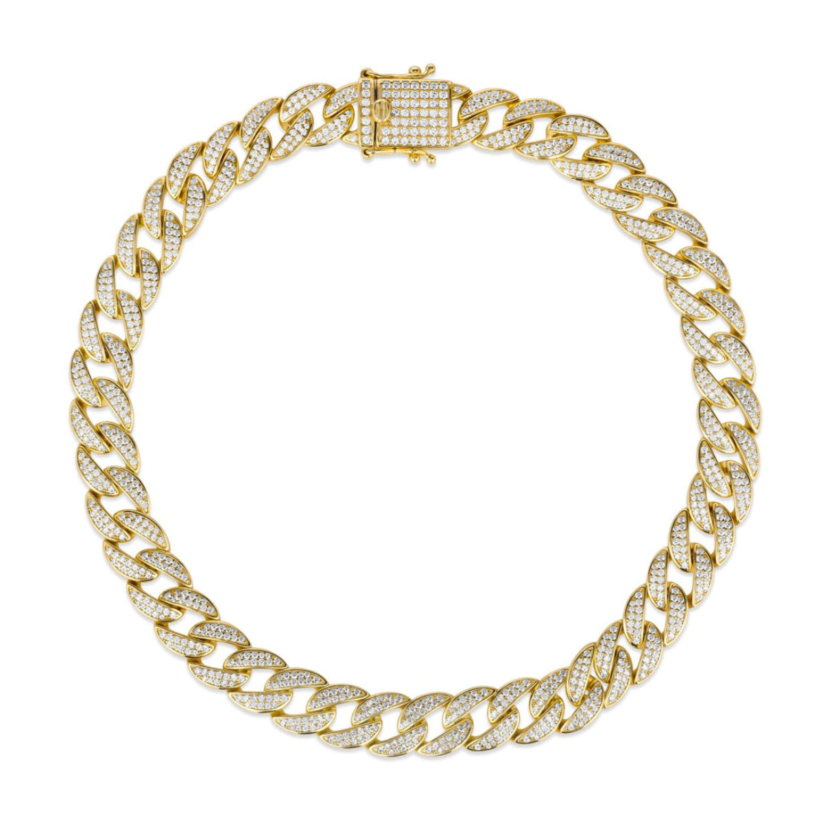 Anna Zuckerman Olivia 63 18" 12.25 ct. Diamond Crystalline Super Cuban Link Necklace in 18K Yellow Gold-Plating over 925 Sterling Silver