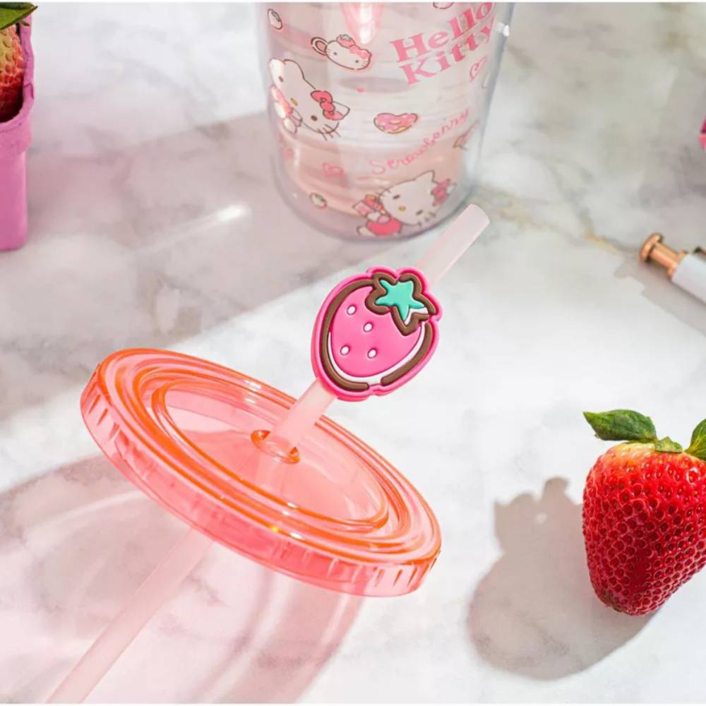 Sanrio Hello Kitty 24 oz Strawberry Sweets Carnival Cup With Lid - Pink
