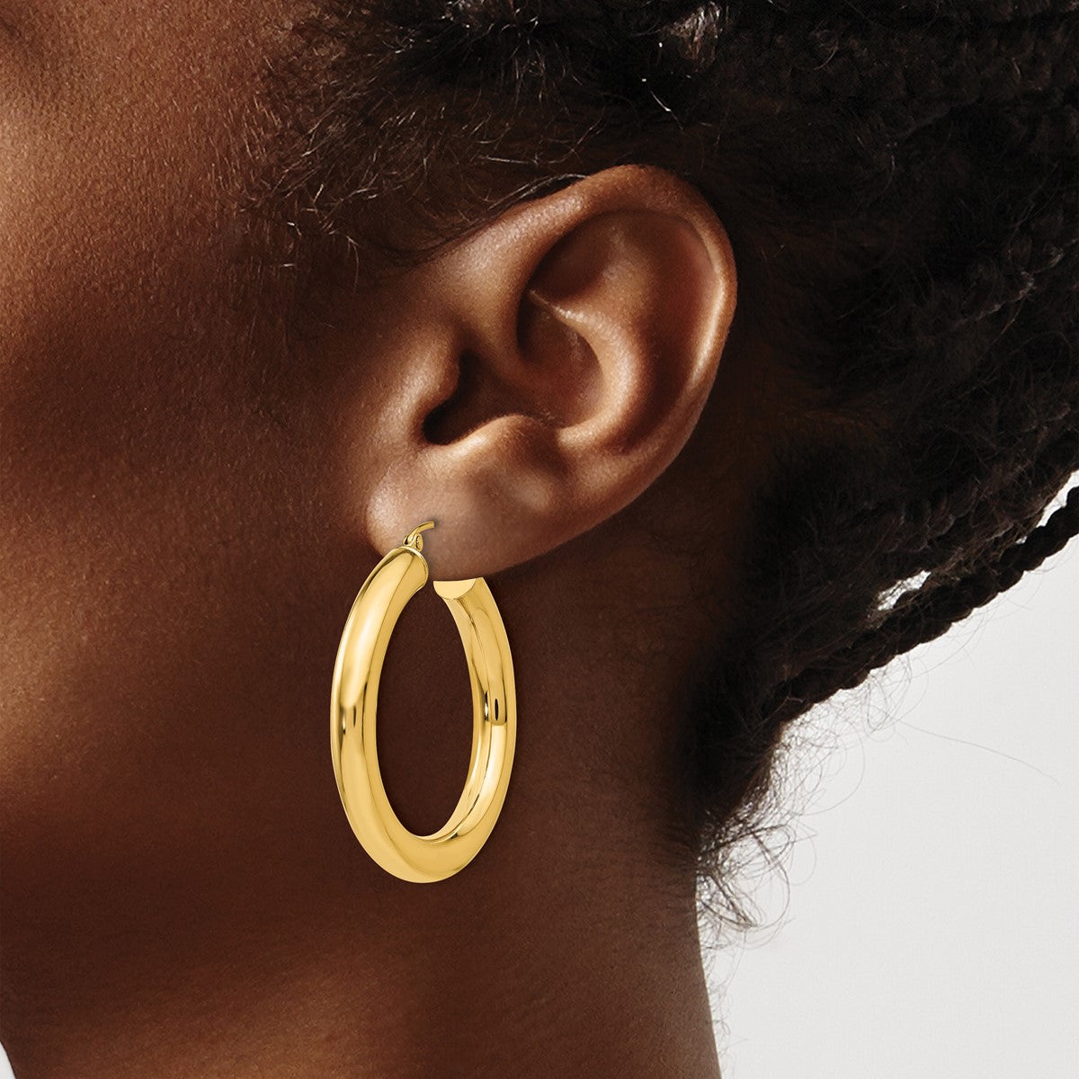 14K Leslie's 5mm Polished Hoop Earrings in 14k Yellow Gold