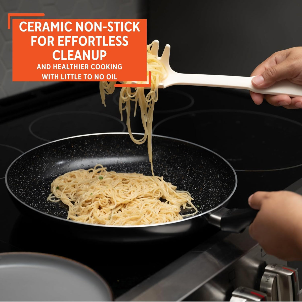 Imusa GAU/24032 12" Bistro Nonstick Fry Pan with Bakelite Handle - Black