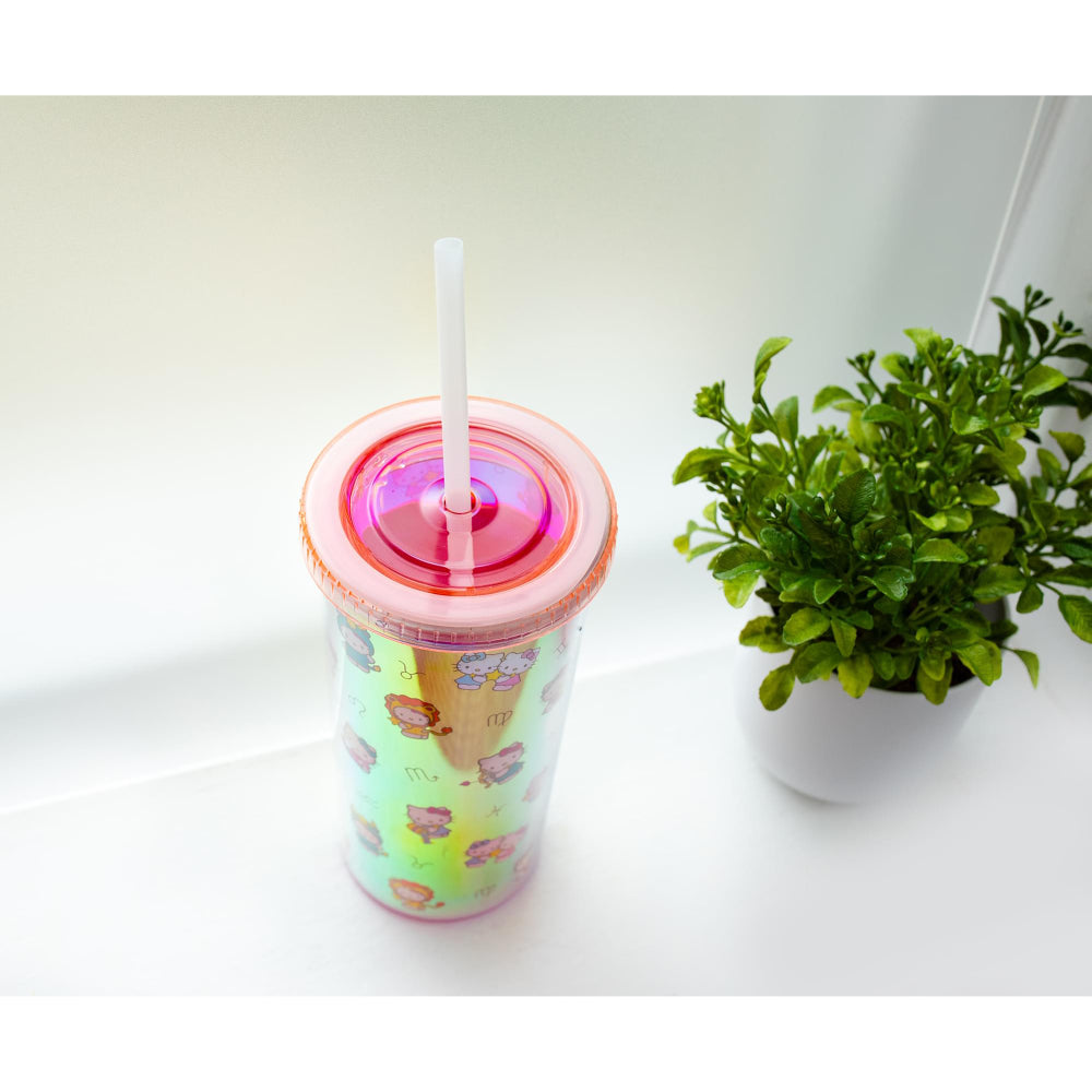 Sanrio Hello Kitty 20 oz Zodiac Carnival Cup with Lid and Straw - Multicolor