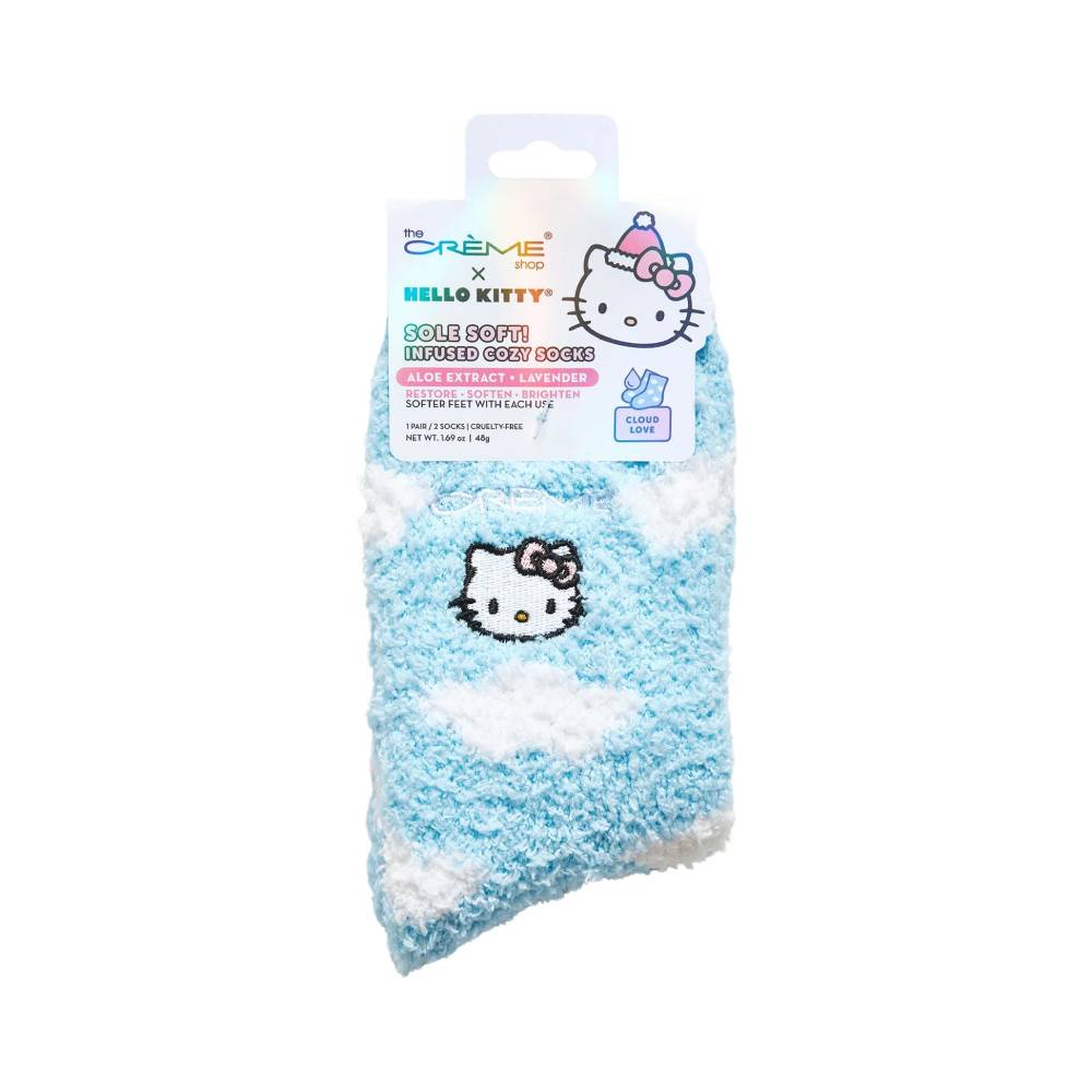 The Creme Shop X Hello Kitty Sole Soft! Infused Cozy Socks - Blue/White