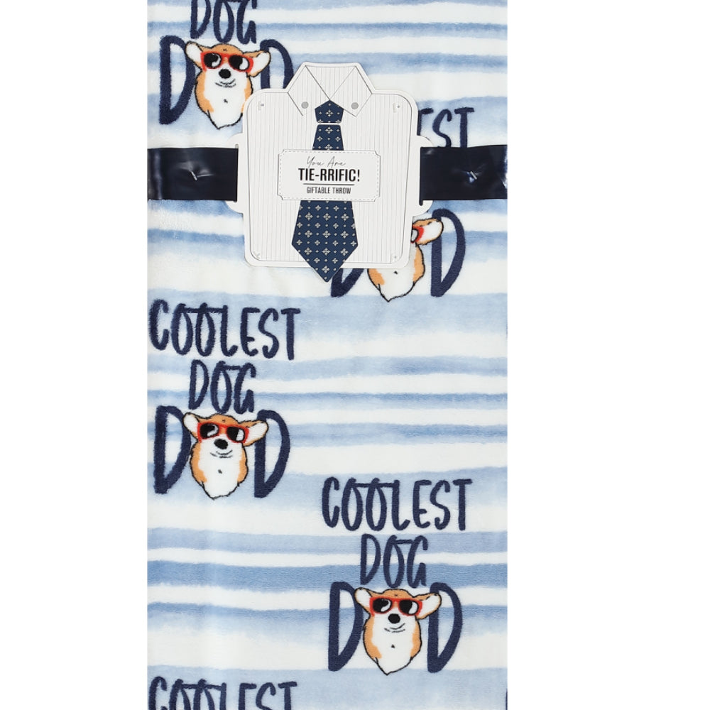 SL Home Fashions 50" x 70" Coolest Dog Dad Throw Blanket