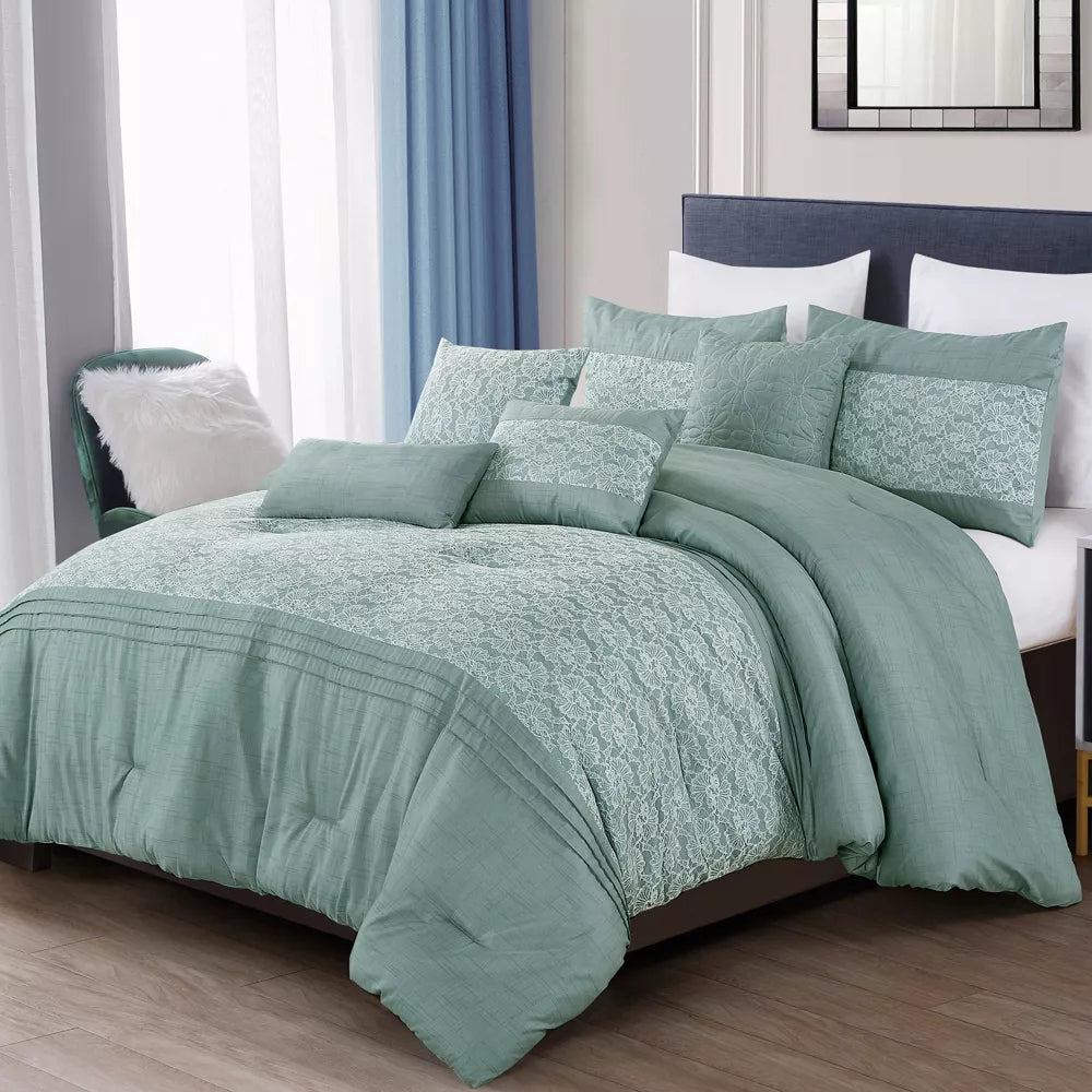ESCA Brenda Comforter Set (7-Piece) - Green