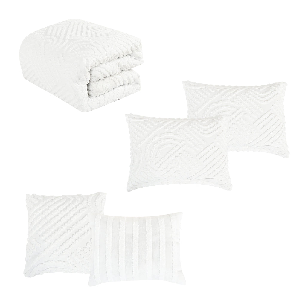 ESCA Arin Luxury Comforter Set (5-Piece) - White