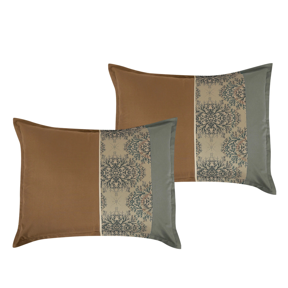 ESCA Dwan Luxury Comforter Set (7-Piece) - Brown/Gray