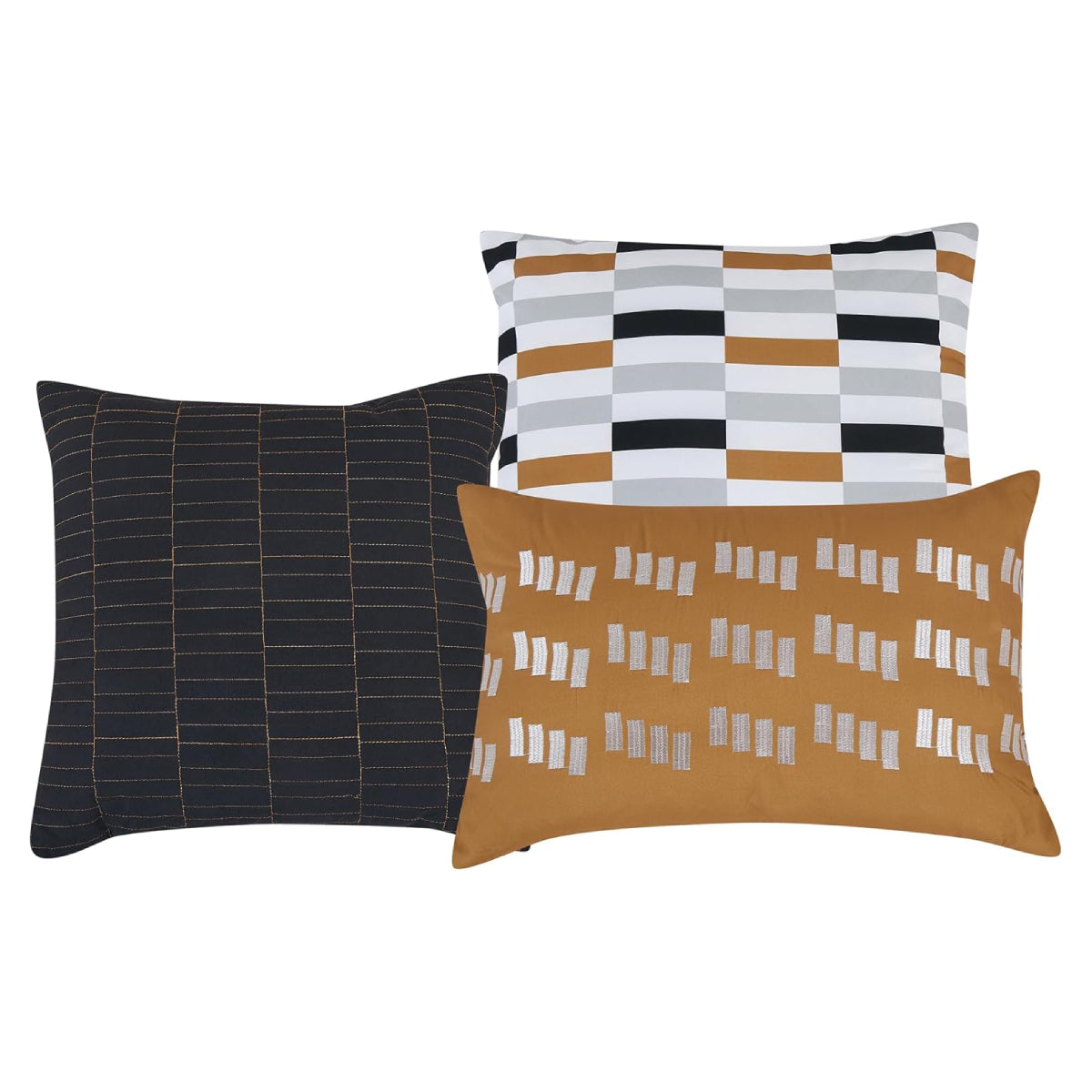 ESCA Keawe Comforter Set (6-Piece) - Black/Orange