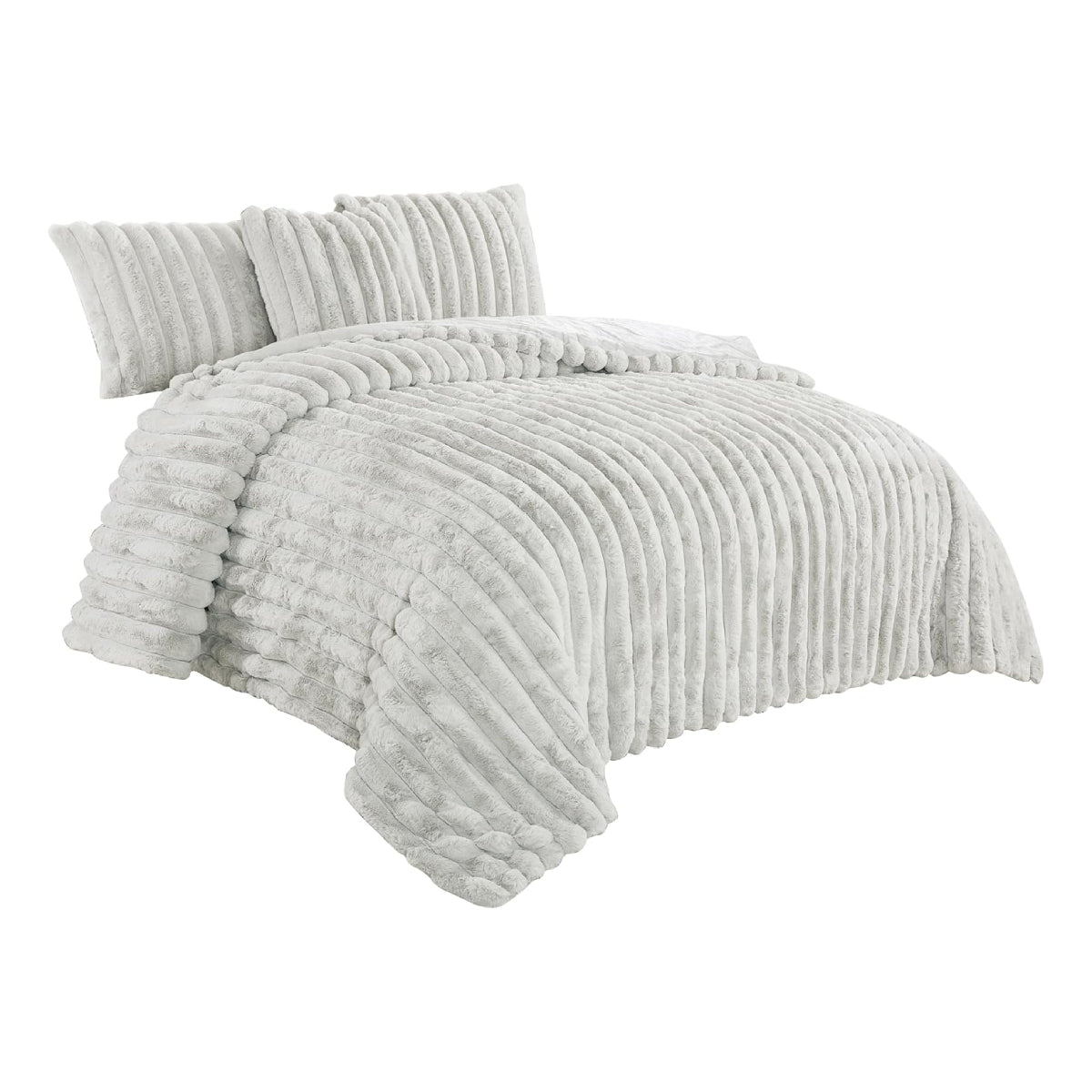 JABA Fluffy Comforter Set (4-Piece) - Gray