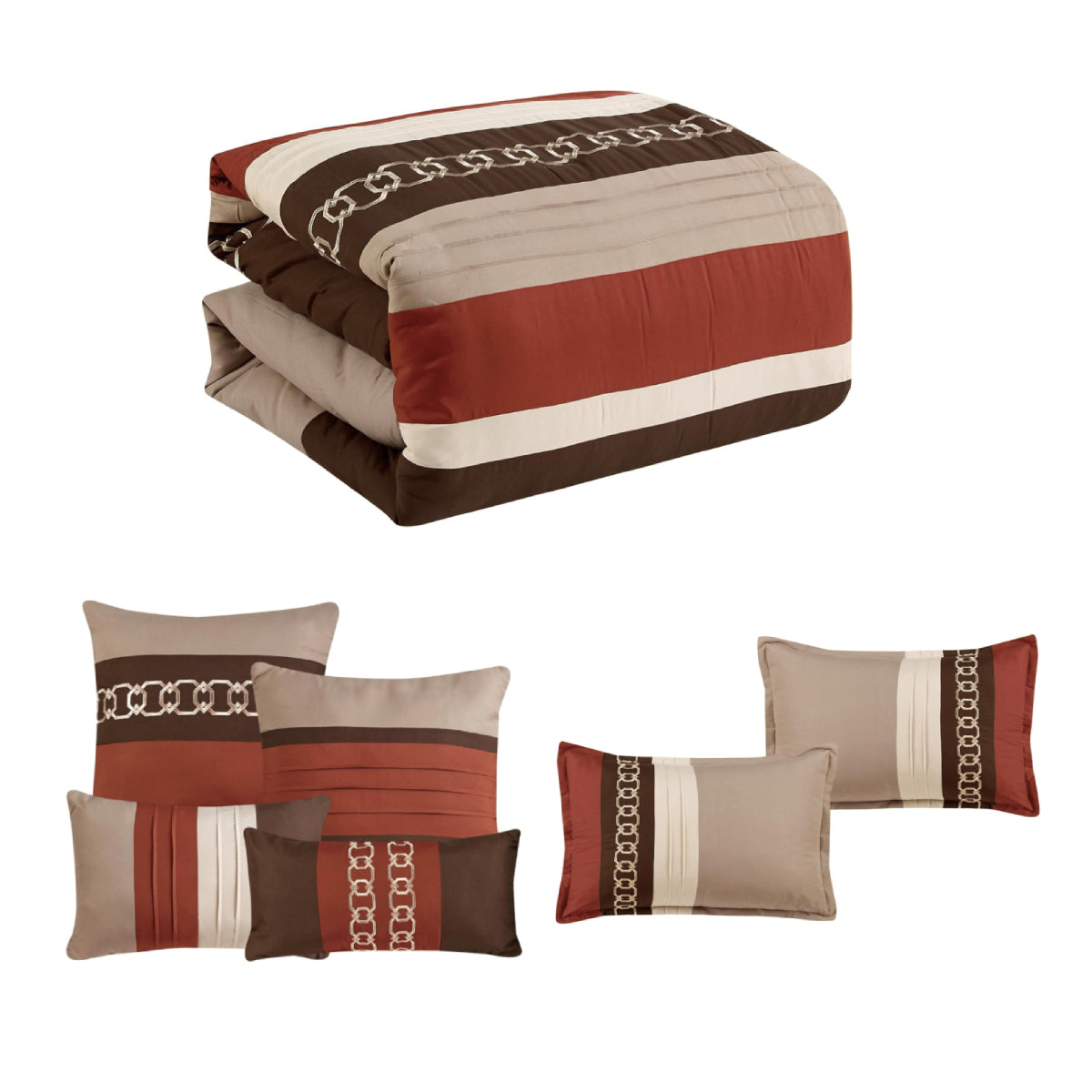 ESCA Chumana Comforter Set (7-Piece) - Brown
