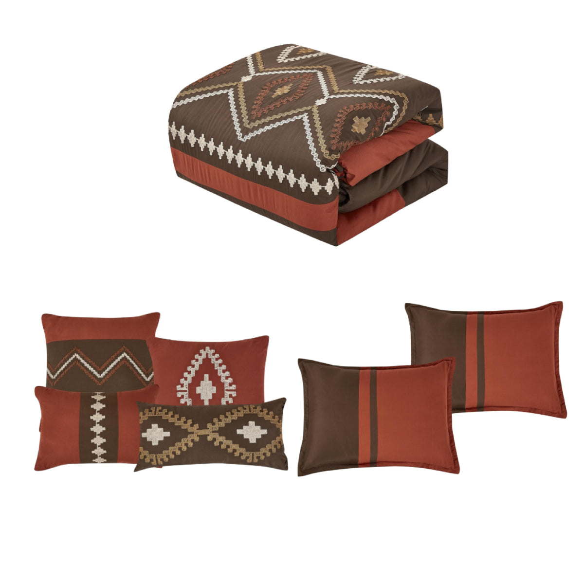ESCA Chiriga Comforter Set (7-Piece) - Brown