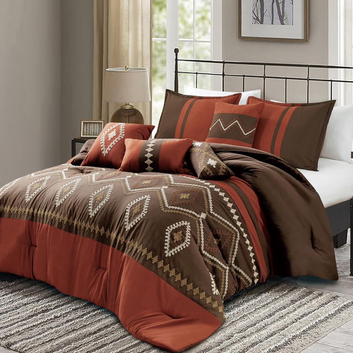 ESCA Chiriga Comforter Set (7-Piece) - Brown