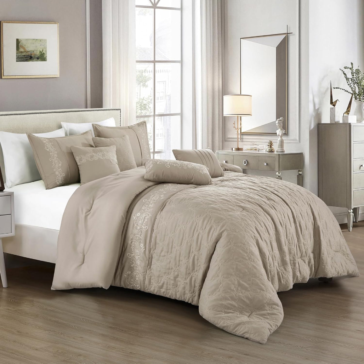 ESCA Ujana Comforter Set (7-Piece) - Beige