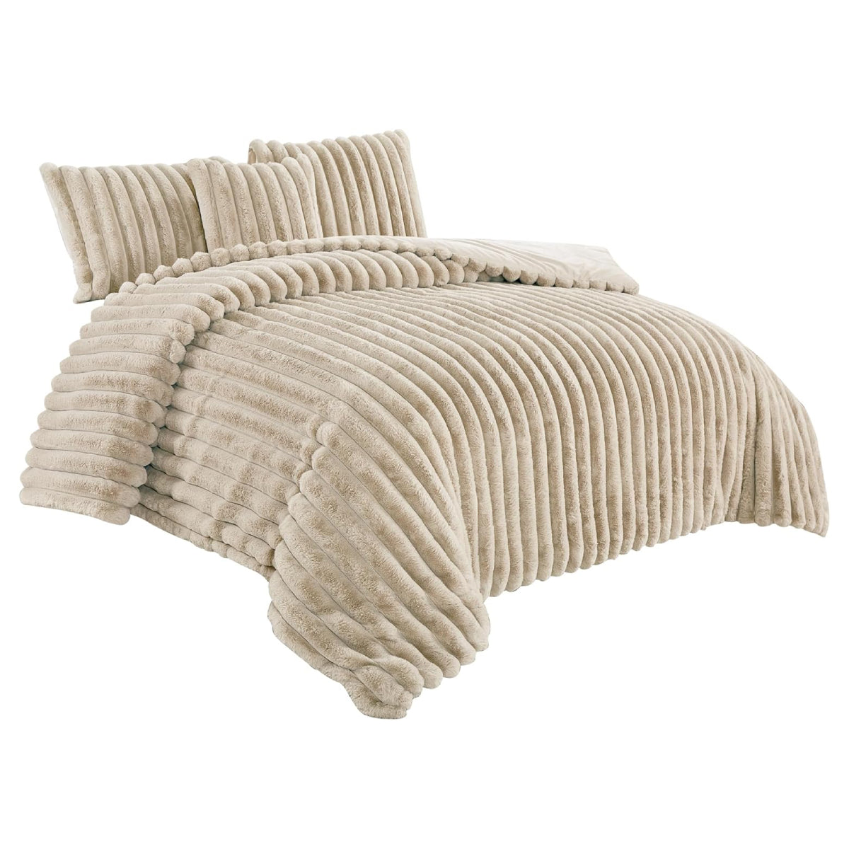 JABA Fluffy Comforter Set (4-Piece) - Brown