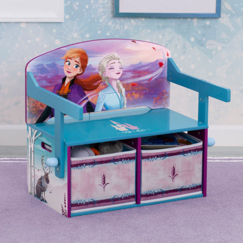 Delta Children Frozen II 3-in-1 Design Convertible Activity Bench with Tons of Storage - Multicolor