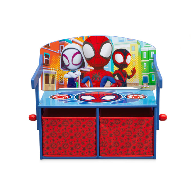 Delta Children Spidey and His Amazing Friends 2-in-1 Design Activity Bench with Tons of Storage - Multicolor