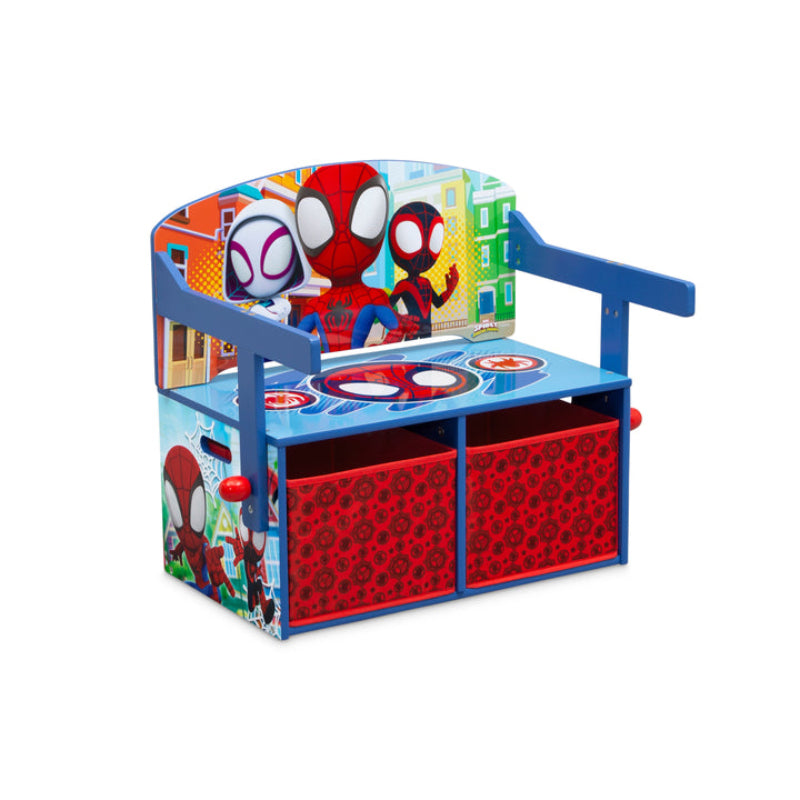 Delta Children Spidey and His Amazing Friends 2-in-1 Design Activity Bench with Tons of Storage - Multicolor