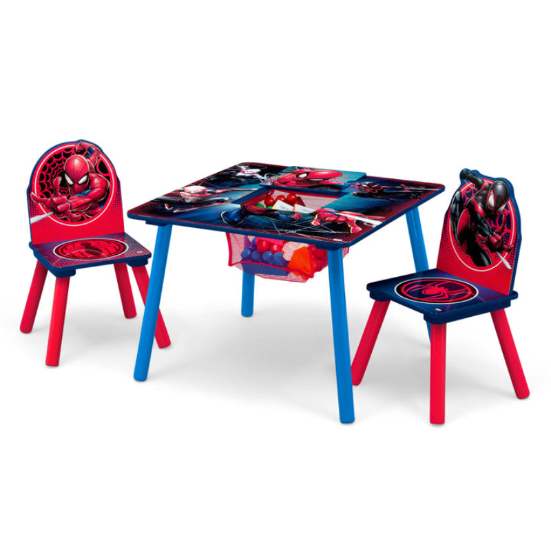 Delta Children Spider-Man Table and Chair Set with Storage - Blue/Red
