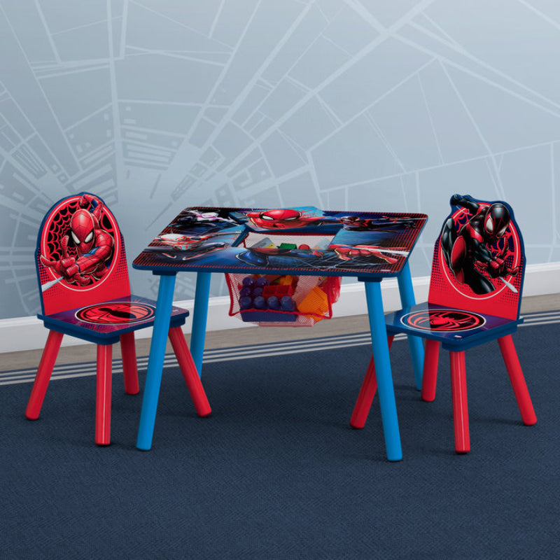 Delta Children Spider-Man Table and Chair Set with Storage - Blue/Red