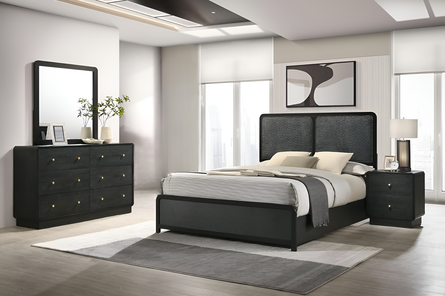 Camila 4PC Queen Bedroom Set - Black