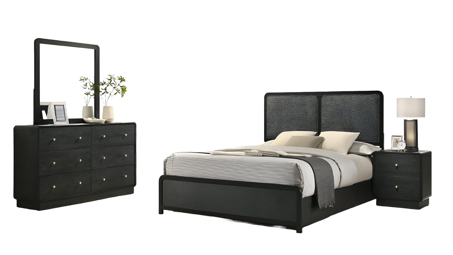Camila 4PC Queen Bedroom Set - Black