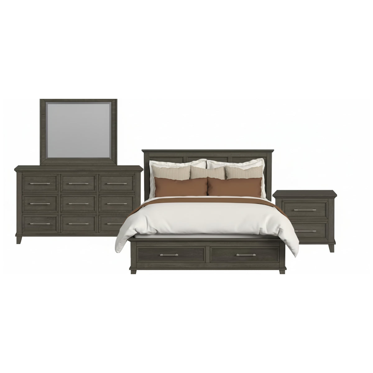 Canterbury Queen Bedroom Set (4-Piece) by Elements - Gray