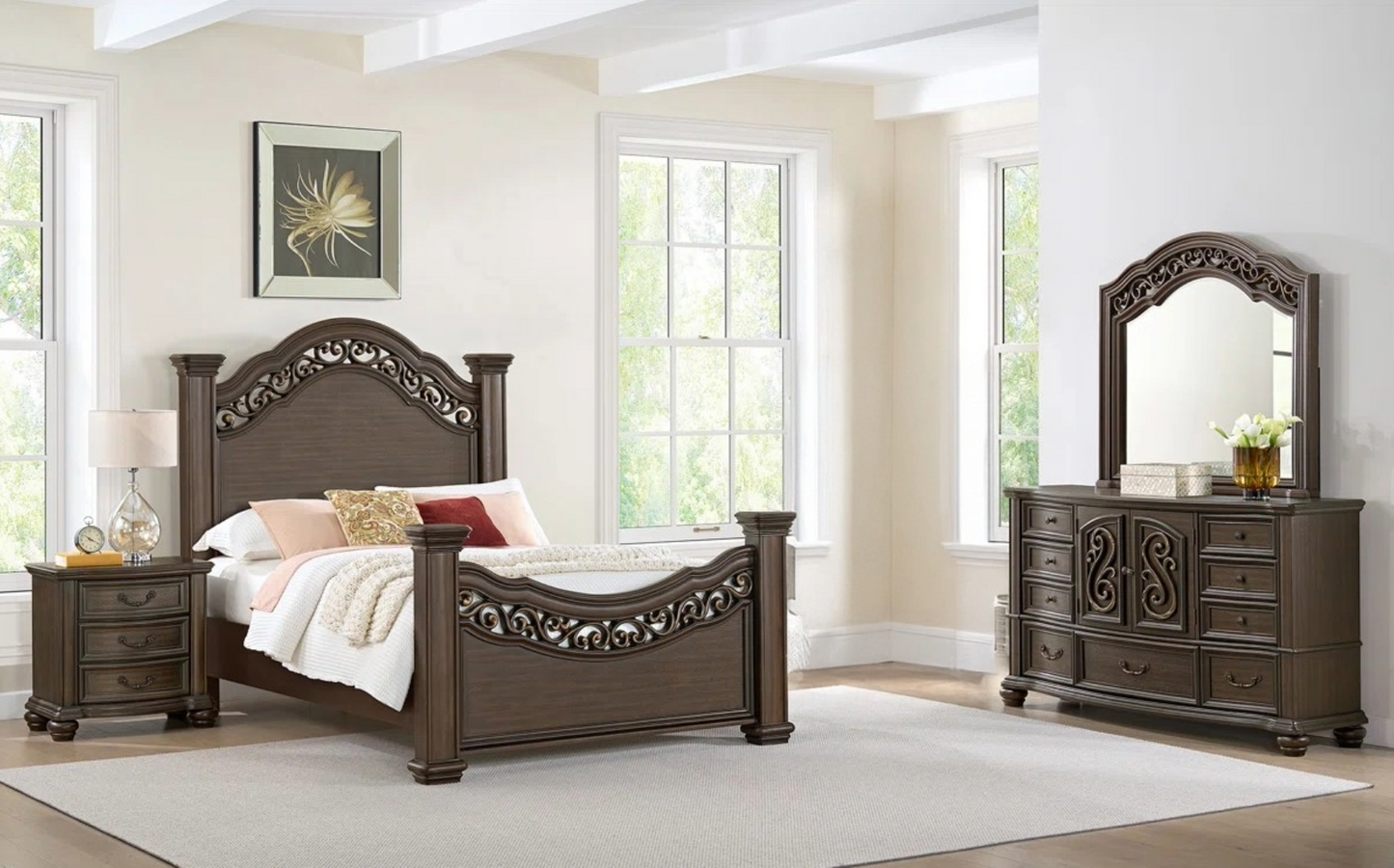 Florence Mahogany Queen Set